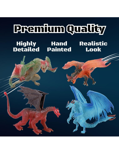 Set de 12 Figuras de Dragón Pintadas a Mano - Liberty Imports