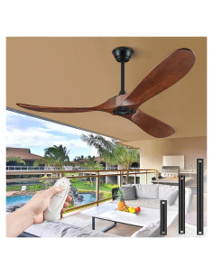 Ventilador de Techo BOOSANT 52" Sin Luz Nogal Oscuro Control Remoto