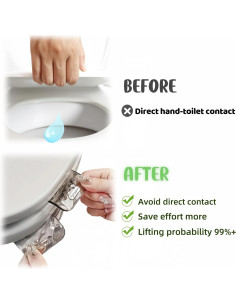 Mango de Inodoro Sin Contacto OURJIA 4 Piezas Gris y Blanco 2