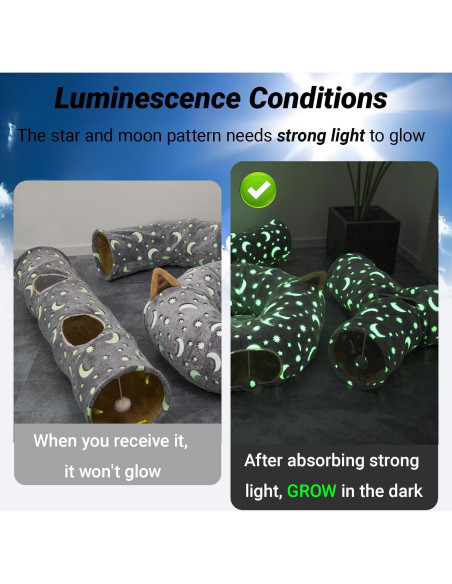 Túnel para Gatos LUCKITTY Fotoluminiscente Plegable 120cm