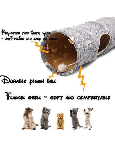 Túnel para Gatos LUCKITTY Fotoluminiscente Plegable 120cm