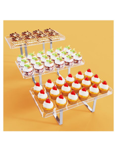Soporte para Cupcakes Bakzon 3 Niveles Acrílico Transparente