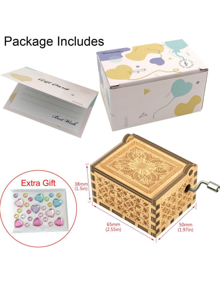 Caja Musical de Madera Pursuestar - Cuánto Lejos Iré, Regalo Único