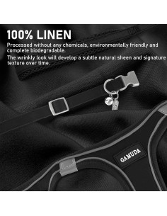 Conjunto Arnés, Collar y Correa para Perros GAMUDA Negro XS 2