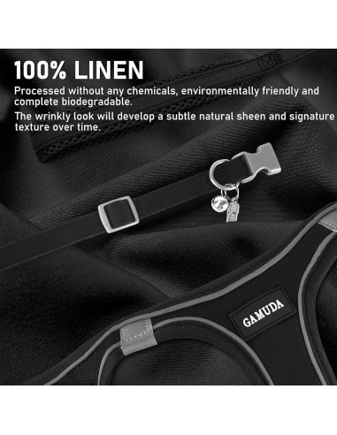 Conjunto Arnés, Collar y Correa para Perros GAMUDA Negro XS