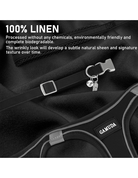 Conjunto Arnés, Collar y Correa para Perros GAMUDA Negro XS