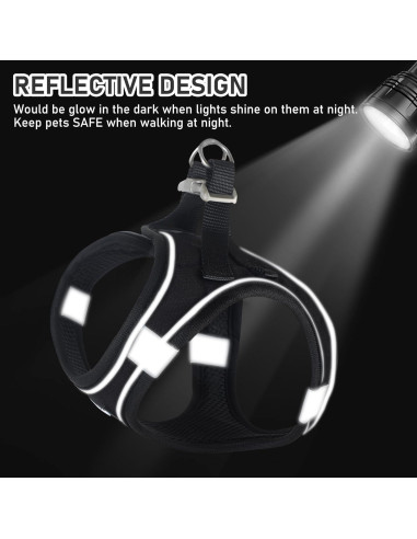 Conjunto Arnés, Collar y Correa para Perros GAMUDA Negro XS