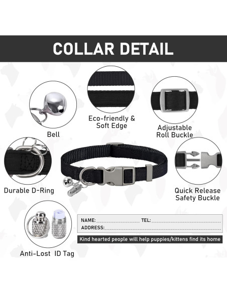 Conjunto Arnés, Collar y Correa para Perros GAMUDA Negro XS