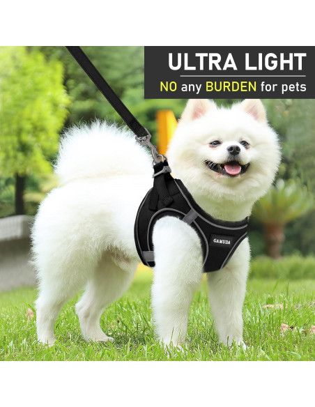 Conjunto Arnés, Collar y Correa para Perros GAMUDA Negro XS