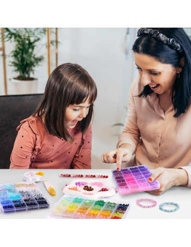 Perlas de vidrio Funtopia 6mm 2700 piezas 70 colores para manualidades