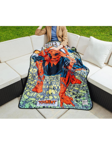 Manta de lanzamiento Marvel Spider-Man 90s 152x114 cm Felpa