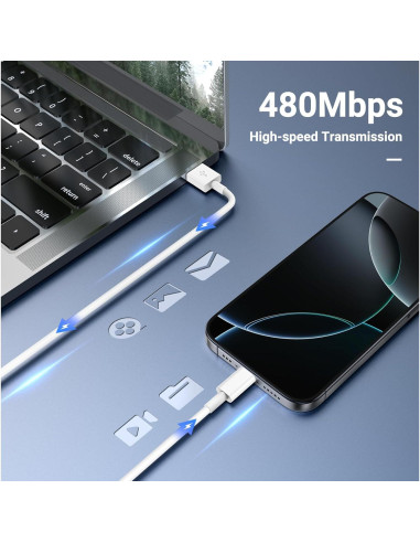 Cable CarPlay USB A a USB C UCALMA 4Pack 1m y 1.83m para iPhone 15/16