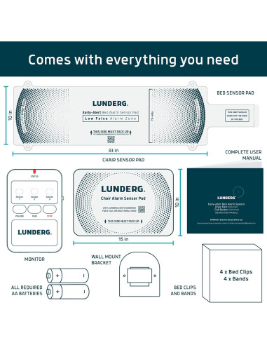 Alarma de Cama y Silla Lunderg - Sensor Inalámbrico para Ancianos