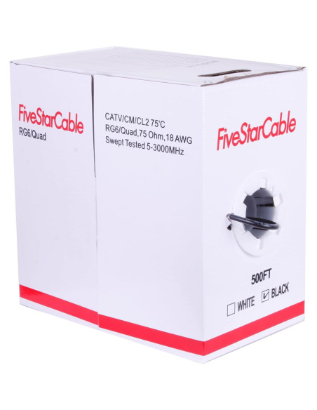 Cable Coaxial Cuádruple Apantallado 152.4m FiveStarCable