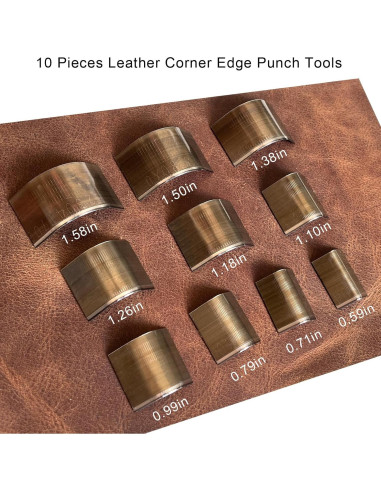 Juego de 10 Cortadores de Esquinas de Cuero YKSPLUSK