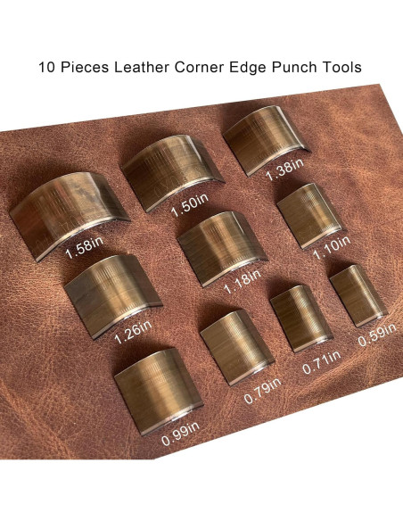 Juego de 10 Cortadores de Esquinas de Cuero YKSPLUSK