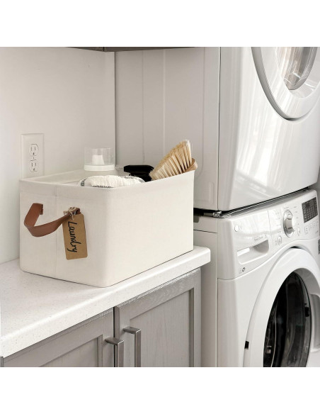 Cestas de Almacenamiento CHICVITA Plegables Beige 37.5x26x21cm - Paquete de 2