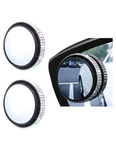 Espejos de Punto Ciego Zpana 5.7 cm con Rhinestones - 2 Piezas