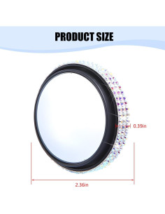 Espejos de Punto Ciego Zpana 5.7 cm con Rhinestones - 2 Piezas 2