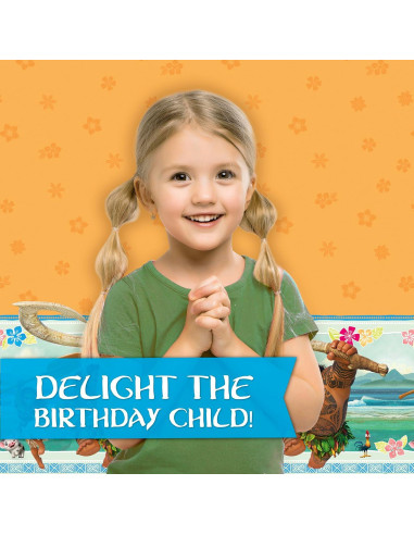 Decoraciones de Cumpleaños Moana | Vajilla para 16 Invitados