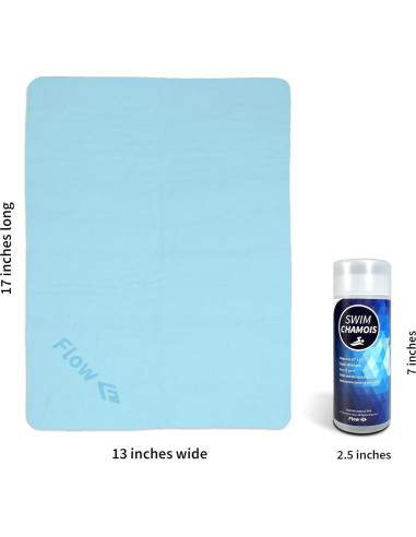 Toalla Chamois Flow Swim Aguamarina - Secado Rápido 43x33cm