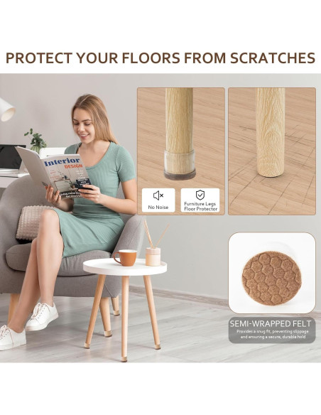 16 Protectores de Suelo TPE Transparentes para Patas de Silla