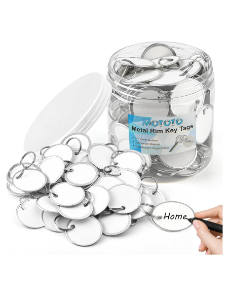 120 Etiquetas de Llave de Metal Mototo Redondas 3.18 cm