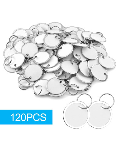 120 Etiquetas de Llave de Metal Mototo Redondas 3.18 cm