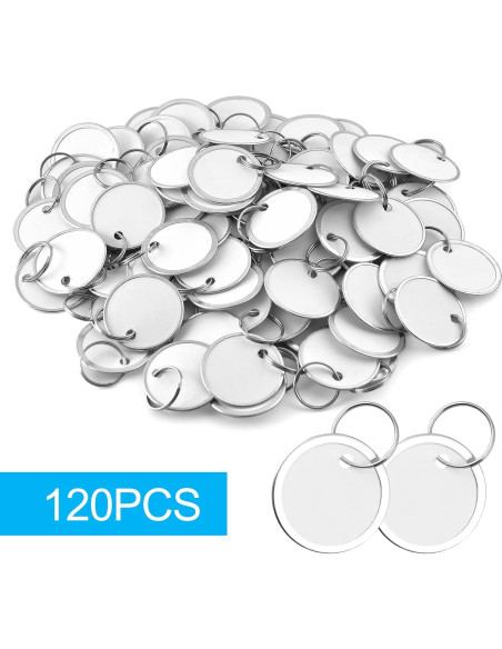 120 Etiquetas de Llave de Metal Mototo Redondas 3.18 cm