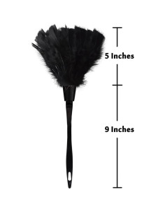 Plumeros de Plumas de Pavo KAWAII Ecológicos 2 Piezas Negras 2