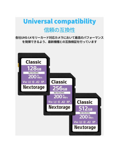 Tarjeta de Memoria Nextorage 128GB SDXC UHS-I V30 para DSLR