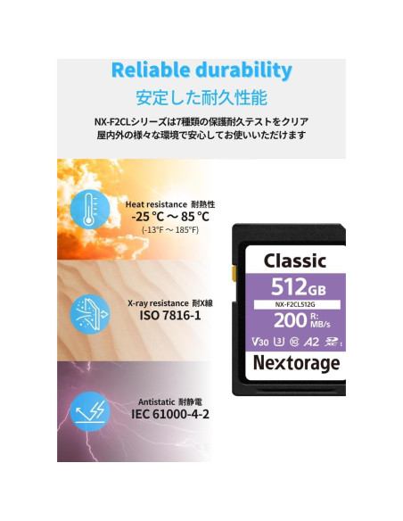 Tarjeta de Memoria Nextorage 128GB SDXC UHS-I V30 para DSLR Tarjeta de Memoria Nextorage 128GB SDXC UHS-I V30 para DSLR