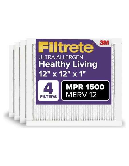 Filtro de Aire Plisado 3M Filtrete 30x30 cm MPR 1500 Paquete de 4