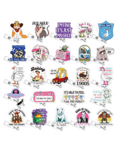 24 Insignias Divertidas Retráctiles Feifeiya para Enfermera