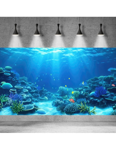 Fondo de Acuario Vinilo 61x30.5cm CaterRina Océano Azul