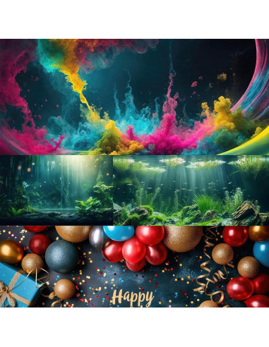 Fondo de Acuario Vinilo 61x30.5cm CaterRina Océano Azul