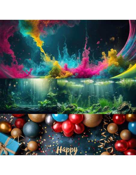 Fondo de Acuario Vinilo 61x30.5cm CaterRina Océano Azul