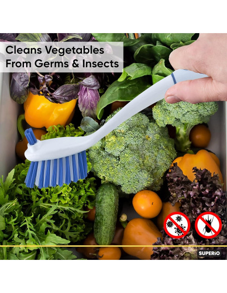 Cepillo de Limpieza Superio para Platos y Verduras - Azul