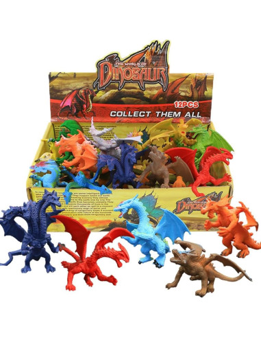 Juego de 12 Figuras de Dragón Mini 10.16 cm ValeforToy