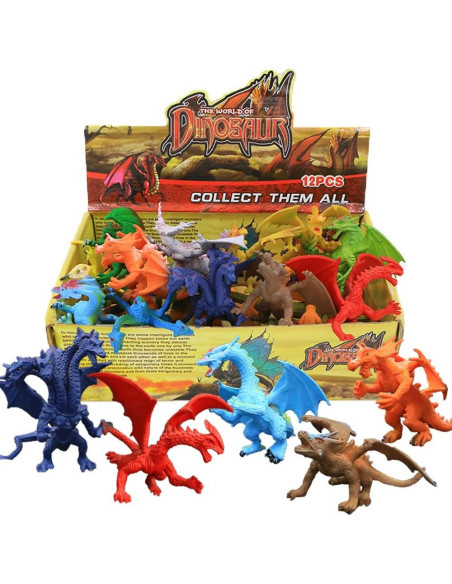 Juego de 12 Figuras de Dragón Mini 10.16 cm ValeforToy
