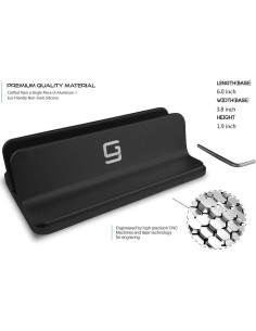 Soporte Vertical para Laptop GodSpin Ajustable Aluminio Negro 2