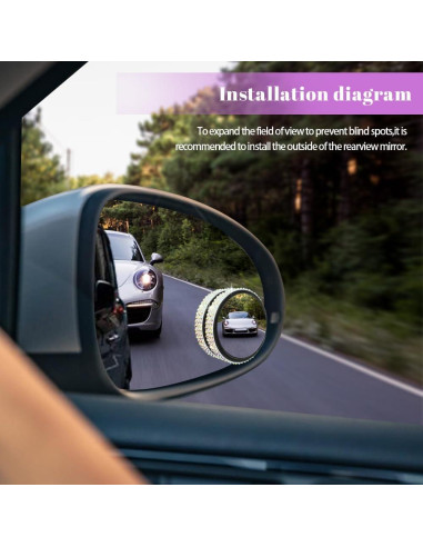 Espejo Convexo de Punto Ciego RGOAANC 5.8cm Ajustable 360