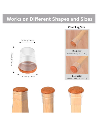 Protectores de Suelo de Silicona Jedroc 24 PCS para Patas de Sillas