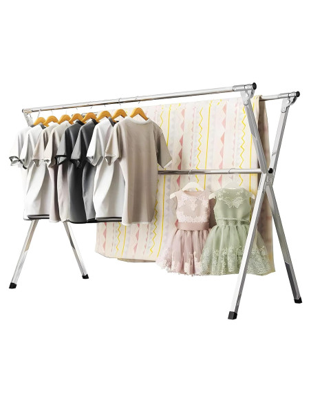 Estante para Secar Ropa URYAN 160 cm Acero Inoxidable Plegable