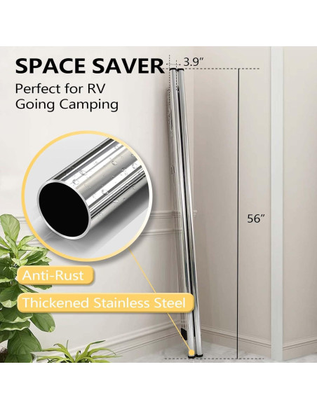 Estante para Secar Ropa URYAN 160 cm Acero Inoxidable Plegable