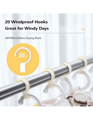 Estante para Secar Ropa URYAN 160 cm Acero Inoxidable Plegable
