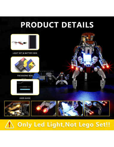 Kit de Luz BOOZUU para LEGO 75381 Droideka - Iluminación LED
