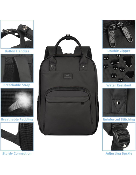 Mochila de Enfermera MATEIN Negra Impermeable 43x30x18 cm Mochila de Enfermera MATEIN Negra Impermeable 43x30x18 cm