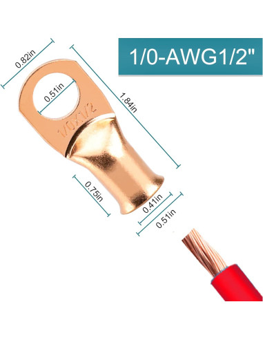 Conectores de terminal de batería SDZONGES 1/0 AWG 8 PCS