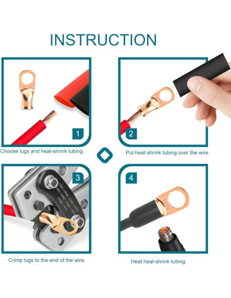 Conectores de terminal de batería SDZONGES 1/0 AWG 8 PCS